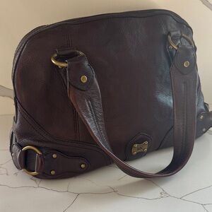 Michael Kors Vintage Dark Brown/Maroon Leather Shoulder Bag